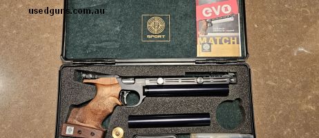 Excellent condition steyr evo 10e ISSF air pistol, this pistol is in as new condition. Just over 12 months old with around 500 shots, is the electronic trigger 