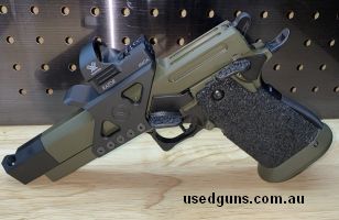 STI 2011 9mm Steel Challenge Gun Built on a Edge. This is firearm is for Steel Challenge only! Firearms functions at power factor of around 85-90 Uses 2.4gn of 