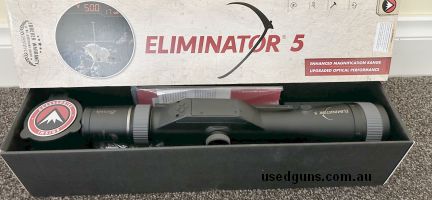 Near new Burris Eliminator V 5-20X50 LRF. Also has the ballistics app. One of the additional great things about this scope is is that you don't need scope rings