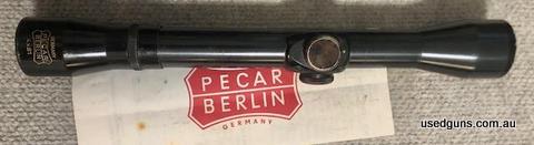 Pecar Berlin 4x81 scope (same as 4x35). Brilliant German optics service checked ready for use on any rifle / particularly old military SMLE or Mauser 98 models.