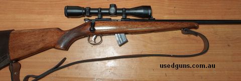Brno Model 1 manufactured in 1951, very good condition with front and rear sights. Sun Optics 3-9x40 in Lynx rings, with new Dingo sling and butt protector. Pos