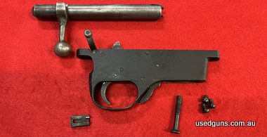 Please quote stock no. A780. Stirling 15 22WMR bolt and trigger guard with mounting screws 142mm c to c in fair condition. Please be aware we need a copy of you
