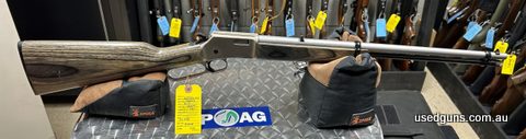 Miroku BL22. Laminated stainless lever action. Has a few scratches on the laminate but otherwise in good condition.