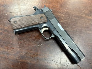 NORINCO
1911A1
45ACP
7 SHOT
5 INCH BARREL
CLASSIC BLUED FINISH
EXTENDED SLIDE RELEASE 
ORIGINAL CHECKERED GRIPS
#407324

AS NEW $595
