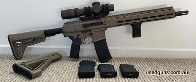 Warwick WFA1 chambered in a 223 wylde which means you can also run 556 ammo with no issues. Comes with over $680 worth of extras. Comes with impossible to get s