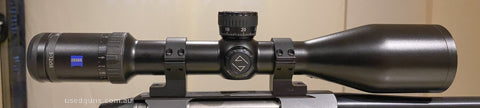 Zeiss Victory HT scope, 3-12x56 with ASV elevation turret and illuminated reticle 60, similar to German #4. illumination is very crisp. Windage turret is capped