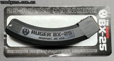 2 only. Brand new Ruger BX-25 25 round magazines to suit Ruger 10/22, 77/22, 96/22 and Charger. Appropriate permit required for high cap mags. $15 post to your 