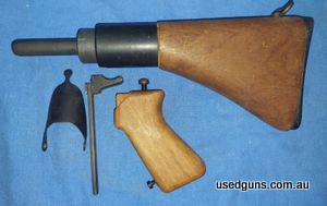 Dealers, Armourers, Collectors, Correct License Holders ONLY. 9mm F1 SMG Parts set. Held under collectors license 42003541 Includes complete butt, rear sight, c