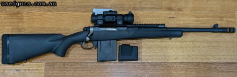 Excellent condition quality Ruger Scout build. Aimpoint 9000SC 2 Moa sitting in Badger Ordnance Max 50 rings. Full length XS rail (original included), Surefire 