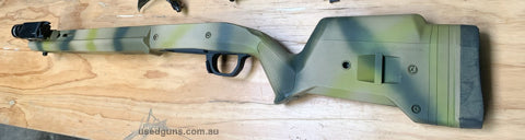 Magpul 700 Hunter stock. Has internal aluminium bedding block Comes with DBM . Was used on a Bergara B14R .22 and works with Remington 700 style short actions .