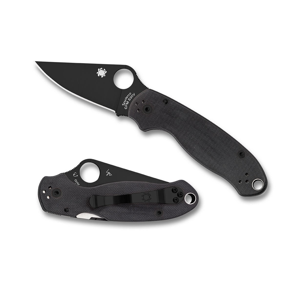 SPYDERCO PARA MILITARY 3 G10 BLACK - BLACK PLAIN BLADE