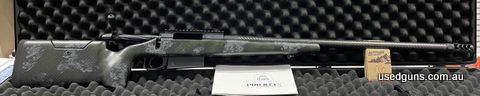 Hardy Project X 338 Edge, 26 inch Hardy Carbon barrel with muzzle brake, inbuilt picatinny rail, adjustable cheek piece, metal detachable magazine, fluted bolt.
