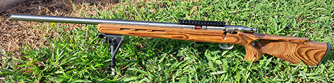 Heavy floating varmint barrel, AccuTrigger, stainless 5 &10 shot mags, 20 moa weaver base, also original stainless base. Bipod not included. In excellent condit