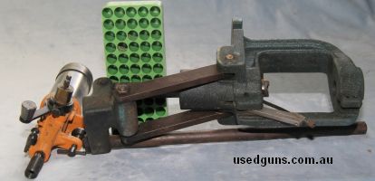Press in fair condition but sound. Includes powder measure and loading block. Price includes postage