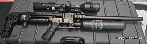Ready to shoot FX Impact MK3 .22 Sniper Bronze with HIKMICRO Alpex 4k LRF unit has been sighted in with 21gr pellets with ballistic range finder! KIT Includes: 