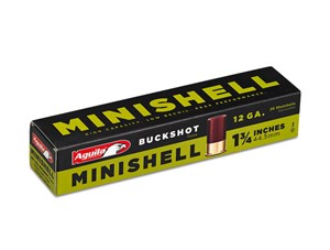 AGUILA
1C128988
MINI SHELL
BUCK SHOT
12 GAUGE,18 GRAM, 
4 BUCK 7 PELLET
1 BUCK 4 PELLET
11 PELLETS TOTAL
1 3/4", 1200 FPS

$39.90 /PER 20