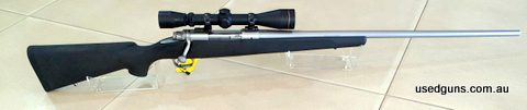Second hand stainless synthetic with rings and scope, Buyer to pay transfer