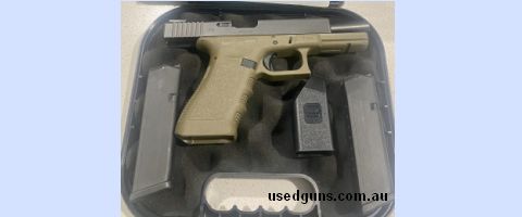 Glock 17a Gen 3 in olive cased with 2 mags and loader, Tru Glo sights, very little use.   suit new gun buyer.  690 dollars .Chris Wallan 0414417344