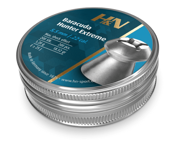 H&N BARACUDA HUNTER EXTREME .22 PELLETS 18.52GR (PER 200)
