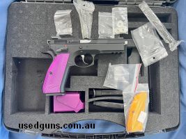 CZ SP-01 Orange Comp model , with all the factory spares and accessories , 3 factory mags , CZ purple shadow 2 grips (fitted) also original Orange grips , after