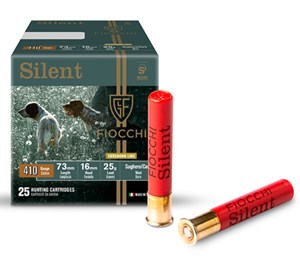 FIOCCHI
SILENT
410 GAUGE, 3 INCH, 25 GRAM
870 FPS
AMMUNITION 

AVAILABLE IN
FC87108900 NO 9 
$54.90 /PER 25
$475 /PER 250

FC87109100 NO 11
$54.90 /PER 25
$475 /PER 250