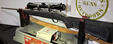 Classic & hard to find, this Ruger M77 MKII is in great condition, chambered in 243WIN, stainless 22" barrel with synthetic all weather paddle style stock. Inte