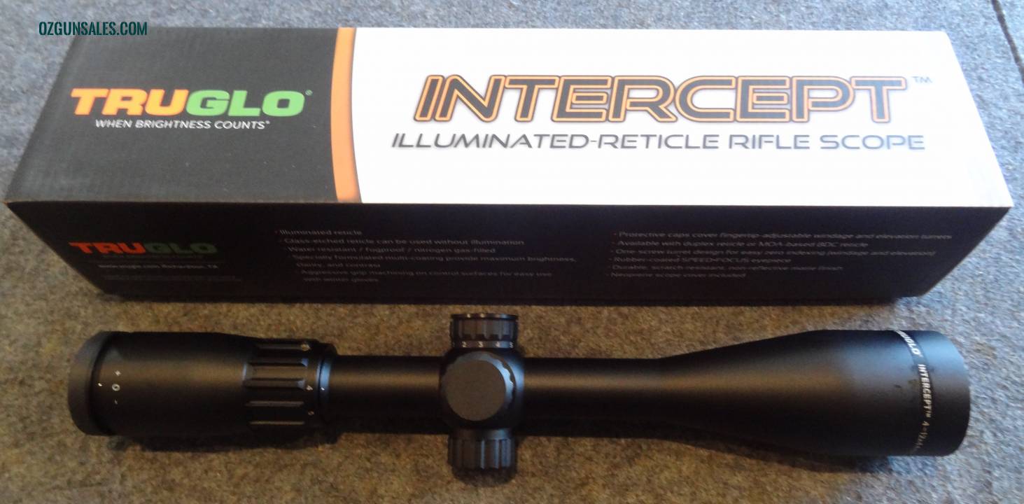TRUGLOW "INTERCEPT" 4-12X44 IR SCOPE. NE
