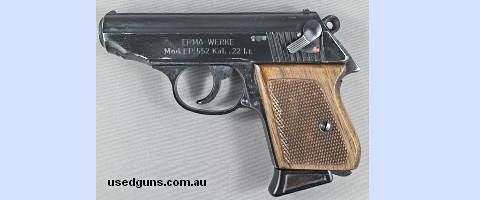Erma EP522 pistol in .22 calibre. German made clone of the Walther PPK in excellent condition overall. $25 postage Australia wide.
