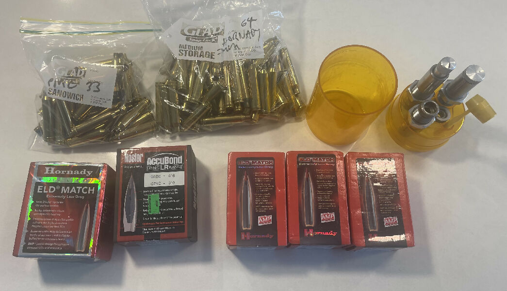 7mm Rem Mag brass, projectiles and dies