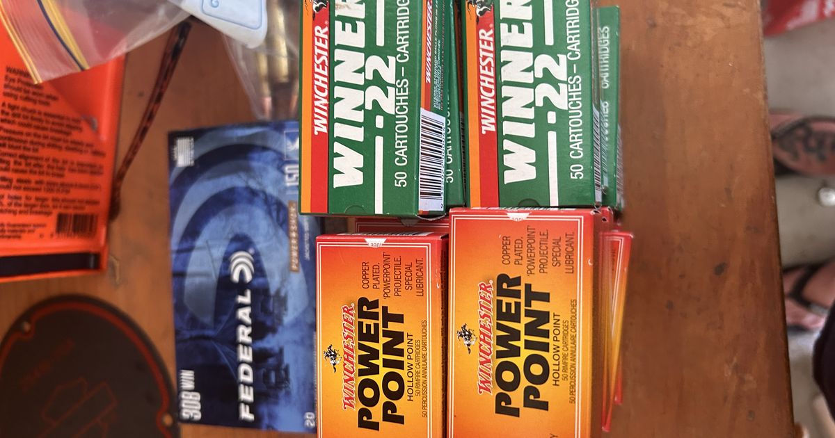 12 boxes .22 1 box 308+8
