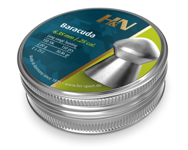 H&N BARACUDA .25 PELLETS 31.02GR (150PK)