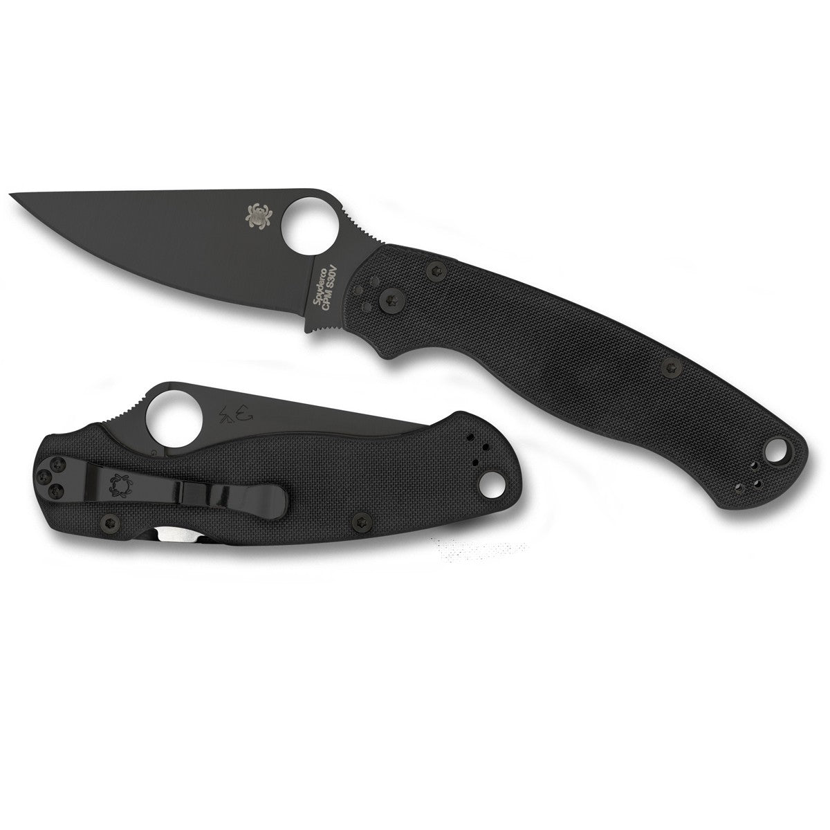 SPYDERCO PARA MILITARY 2 G10 BLACK - BLACK PLAIN BLADE