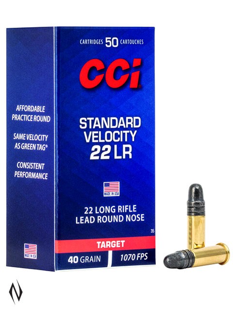CCI 22LR STANDARD VELOCITY 40GR SOLID 1070FPS (500PK)