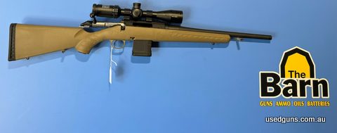 Ruger American Ranch 223 package. Is in very good condition. With only a few minor marks present. Comes packaged with a Bushnell AR Optics 4.5-18x40. Has a drop