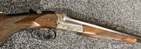 Excellent as new condition, no marks or blemishes, Wood 100%, Barrel 100%, Extractor model, Cape Buffalo Game scenes Buyer to pay freight, no emails please