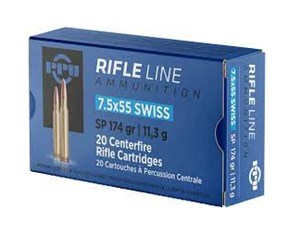 PPU
HR754SSP
RIFLE LINE
7.5X55 SWISS, 174GR, SOFT POINT
AMMUNITION

SPECIAL
$39.90 /PER 20
$199.50 /PER 100
$375 /PER 200