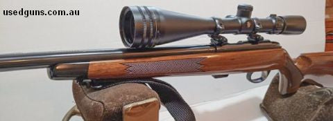 Both rifle and scope in mint condition. Two magazines. Sun shield for scope. Trigger done by gunsmith. Trigger shoe. Competition sling. Ceased production of thi