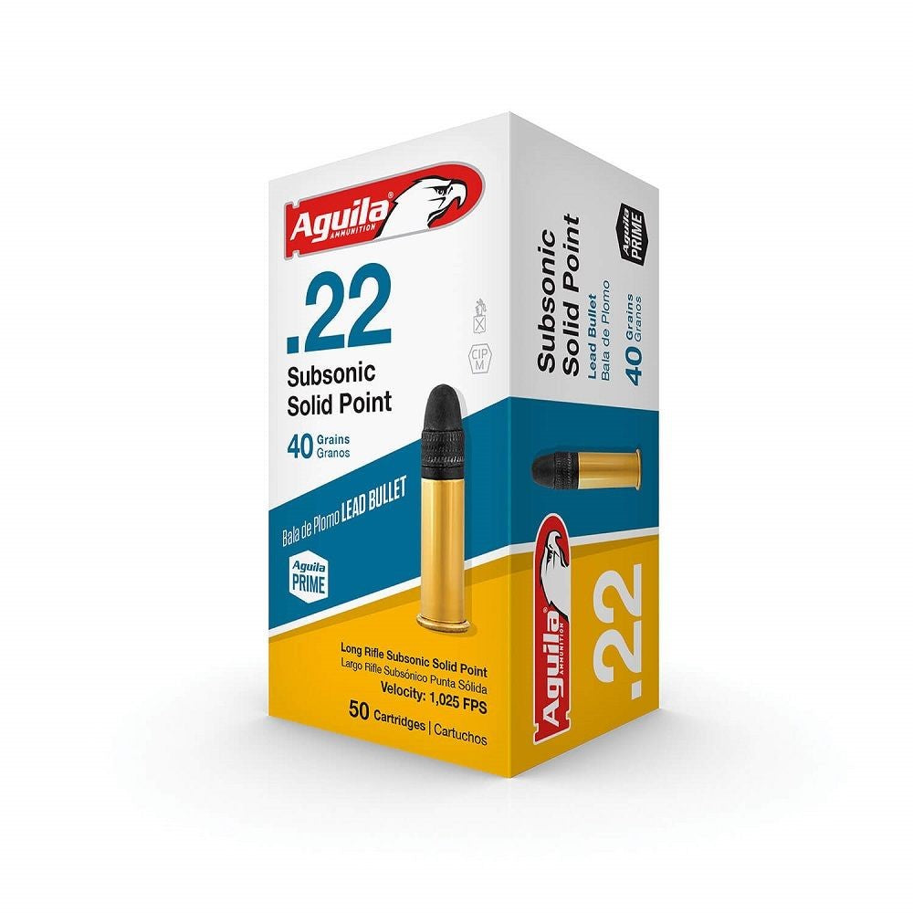 AGUILA .22LR SUBSONIC 40GR LEAD SP 1025PFS 50PK