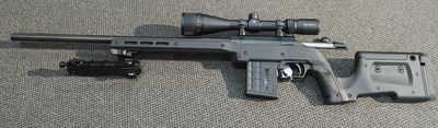 USED CONSIGNMENT TIKKA T3X .308WIN WITH MDT XRS CHASIS, VORTEX CROSSFIRE 2 6-24X50 RIFLE SCOPE AND BIPOD