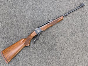 RUGER 
NO1 
1967 - 2017 FIFTY YEARS
ANNIVERSARY EDITION
308WIN
SINGLE SHOT 
22 INCH BARREL
OPEN SIGHTS
ORIGINAL RUGER RINGS
ORIGINAL RUGER BOX
CLASSIC BLUED FINISH
ENGRAVED WITH GOLD INLAY 
LOVELY GRADE WALNUT STOCK & FOREND
VERY RARE
ONE ONLY
#134-51916

UNFIRED $4290 NFD