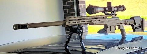 Remington 700 Action, 300 PRC, 26 inch IBI barrel, MDT Comp Brake, MDT ESS Chassis, MDT 20moa High Rail, MDT Full Rail Timney Trigger, Magpul PRS Gen 3 Stock, M