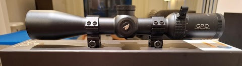 New Spectra 2.5-10x44i scope just taken out of box for photo. Has the G4i Drop illuminated reticle. Just fitted throw lever and new UTG medium rings. Also have 