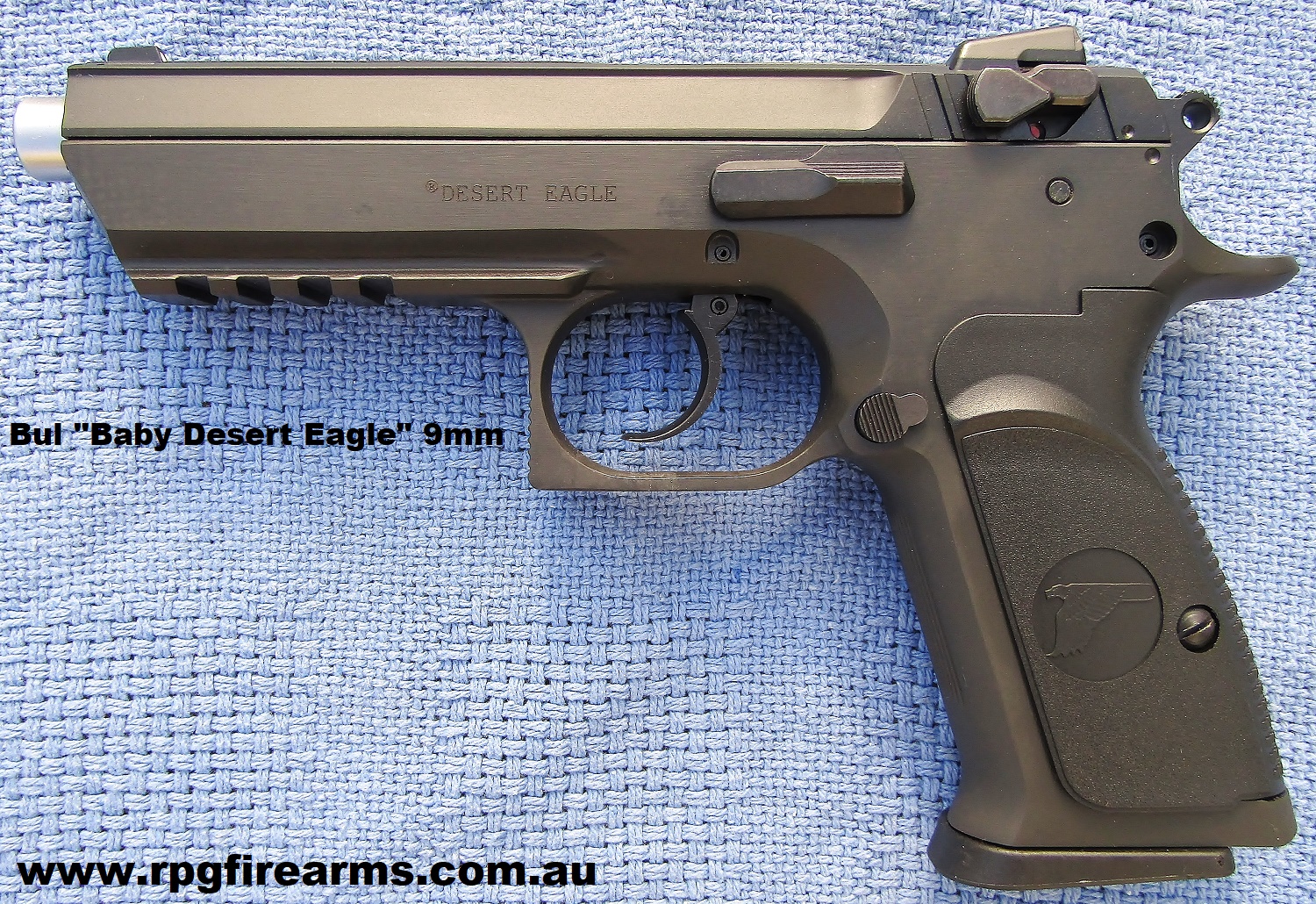 BABY 
DESERT EAGLE Model 3 9mm NEW A top preforming all steel gun, comes cased with two 
mags etc