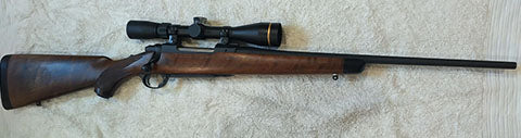 Rifle and rings only, great wood, cerakoted barrel, reloading dies and once fired cases, some loaded ammo if picked up.