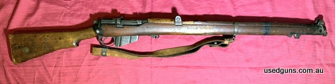 Early shield Lithgow SMLE all matching, heavy barrel and central peep site plate only. Stock has some rodent chew marks but is original stock. Buyer to pay post