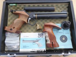 Walther CP2 .177 - CO2 ('air') pistol in good condition. Comes with RHM grip, LHM grip, 2 x cylinders, tools, filling adaptor, manual, test target and original 
