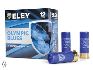 ELEY
EO122875 
OLYMPIC BLUES
12 GAUGE, 7.5, 28 GRAM
1250 FPS
AMMUNITION

SPECIAL 
$18.90 /PER 25
$149 /PER 250