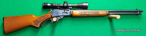 JM stamped Marlin, in just great condition, except for one little spot near the lever. Comes with tasco 3-9x40 scope & mounts pictured. Postage charges extra