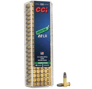 CCI
C33
GREEN TAG 
22LR 40GR, LRN
AMMUNITION
1070FPS

$52.90 /PER 100
$238.05 /PER 500