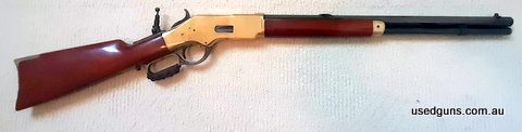 Beautiful rifle presents as new. Comes with Lyman peep sights and the upgraded loading gate. Imported model from Navy Arms. Has had little use. $70 freight and 